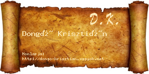 Dongó Krisztián névjegykártya